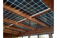 Houten veranda plat dak 400 x 300cm zonder overstek met zonnepanelen Houten veranda plat dak 400 x 300cm zonder overstek met zonnepanelen