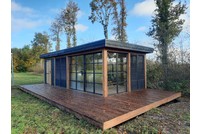 Tuinhuis met veranda 250 x 378 + 561cm met zonnepanelen