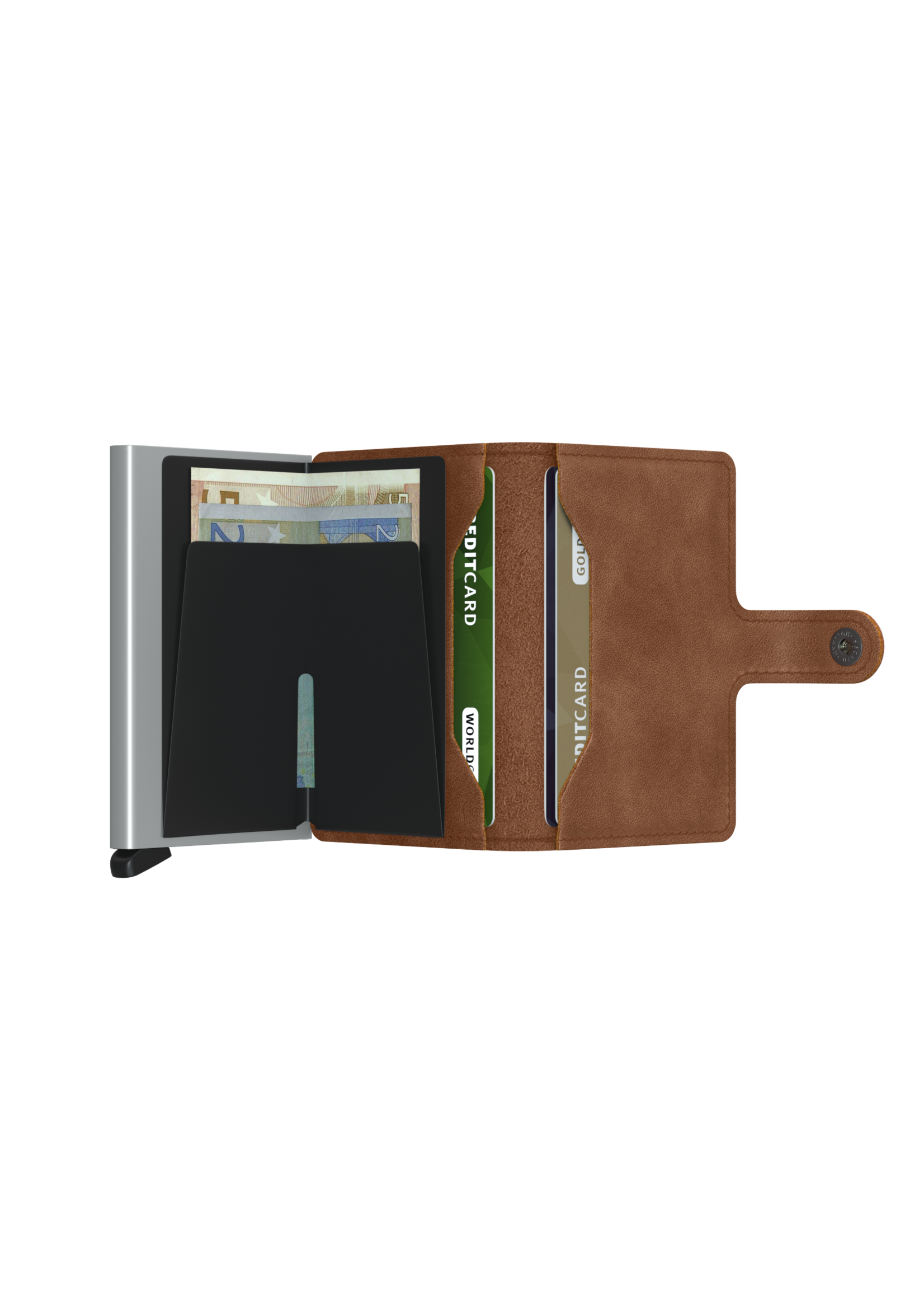 SECRID MINIWALLET VINTAGE COGNAC-SILVER