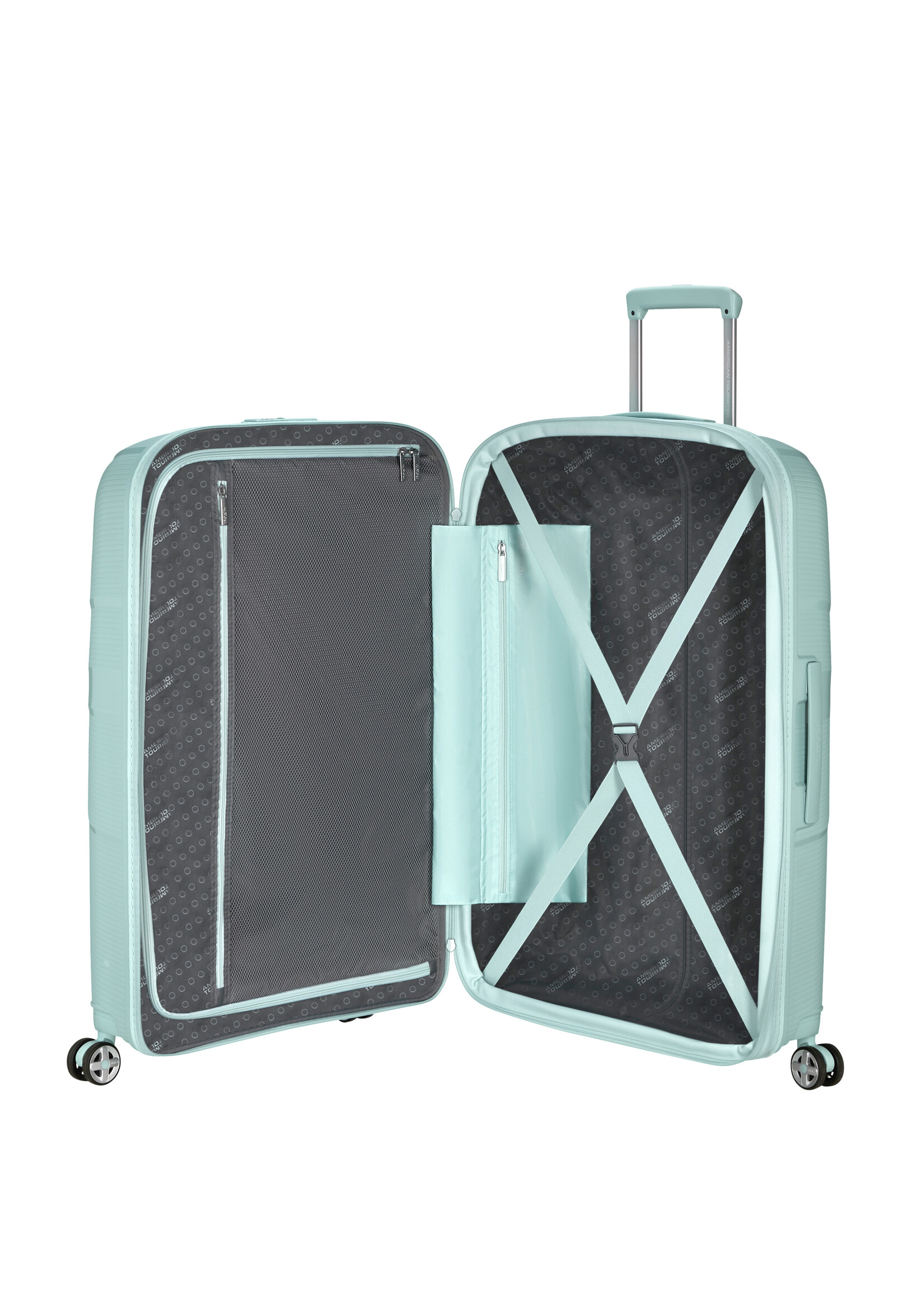 AMERICAN TOURISTER STARVIBE SPINNER 77 EXP METALLIC SURF BLUE