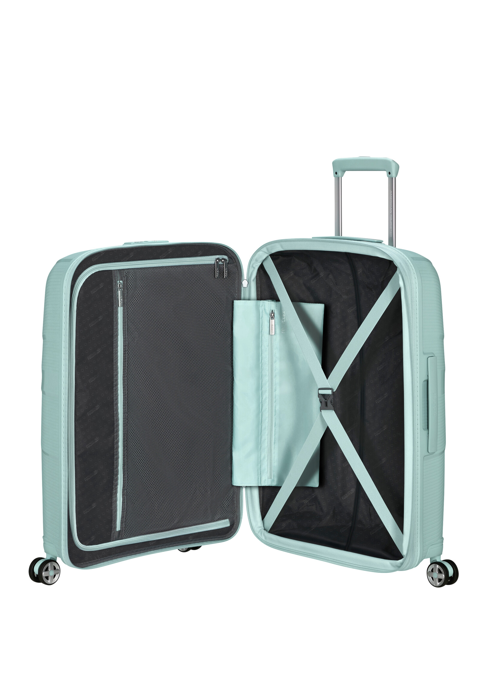 AMERICAN TOURISTER STARVIBE SPINNER 67 EXP METALLIC SURF BLUE