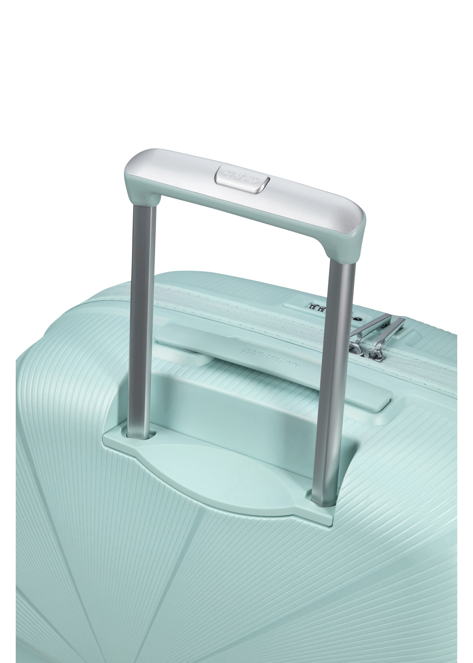 AMERICAN TOURISTER STARVIBE SPINNER 67 EXP METALLIC SURF BLUE
