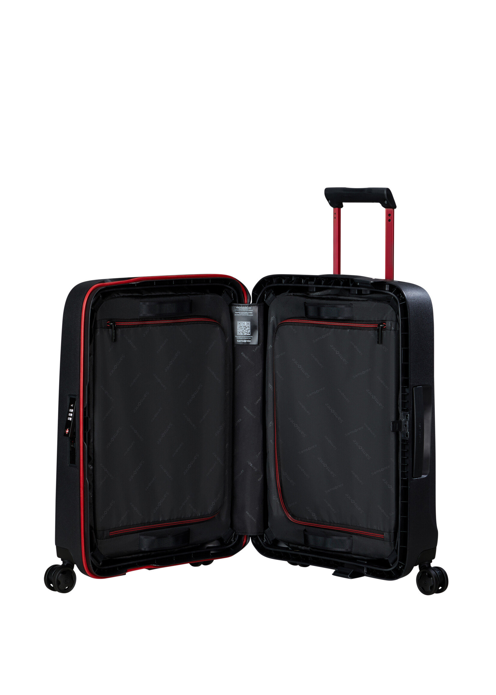 SAMSONITE ESSENS SPINNER 55 CHARCOAL RED