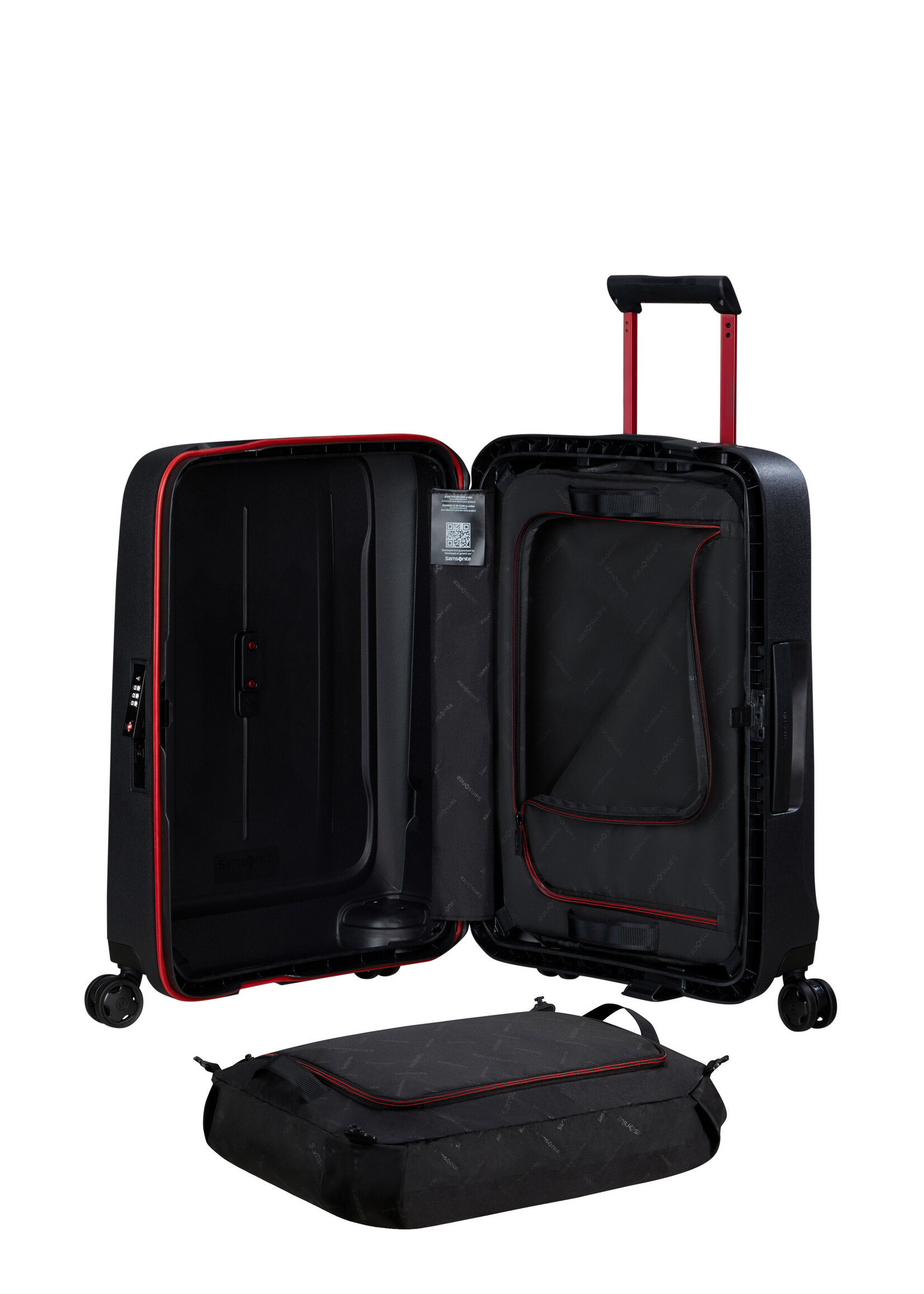 SAMSONITE ESSENS SPINNER 55 CHARCOAL RED