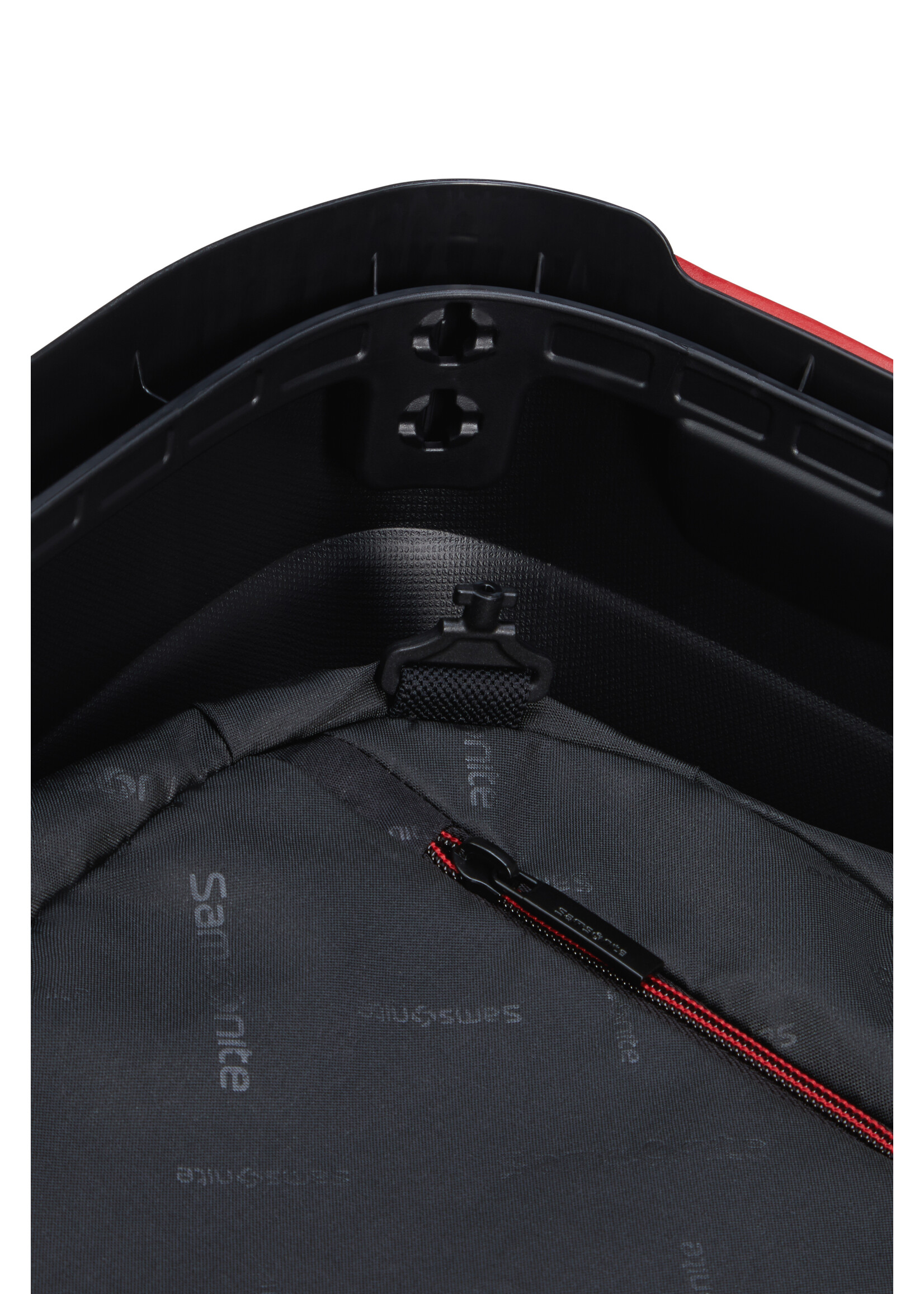 SAMSONITE ESSENS SPINNER 55 CHARCOAL RED