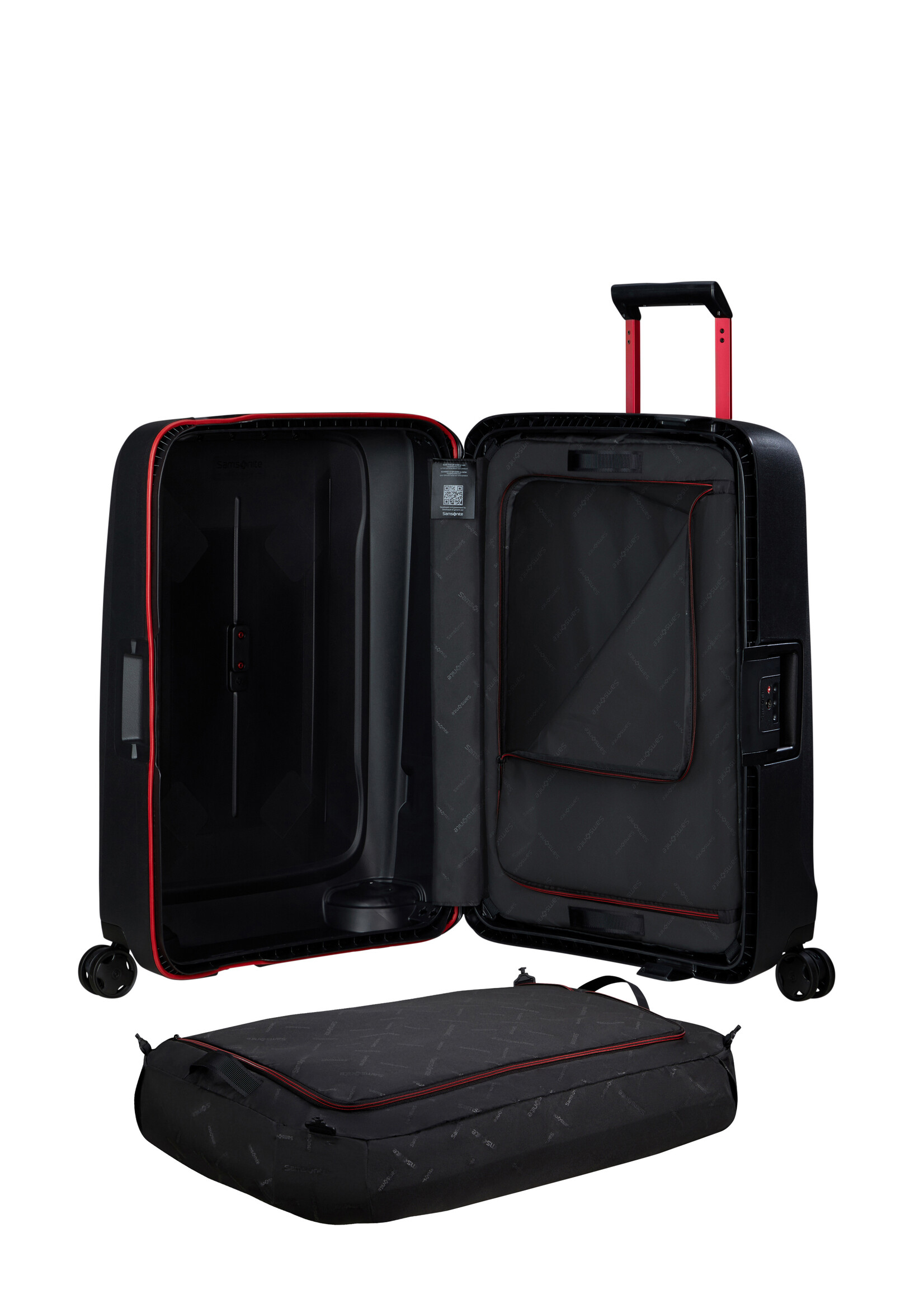 SAMSONITE ESSENS SPINNER 69 CHARCOAL RED