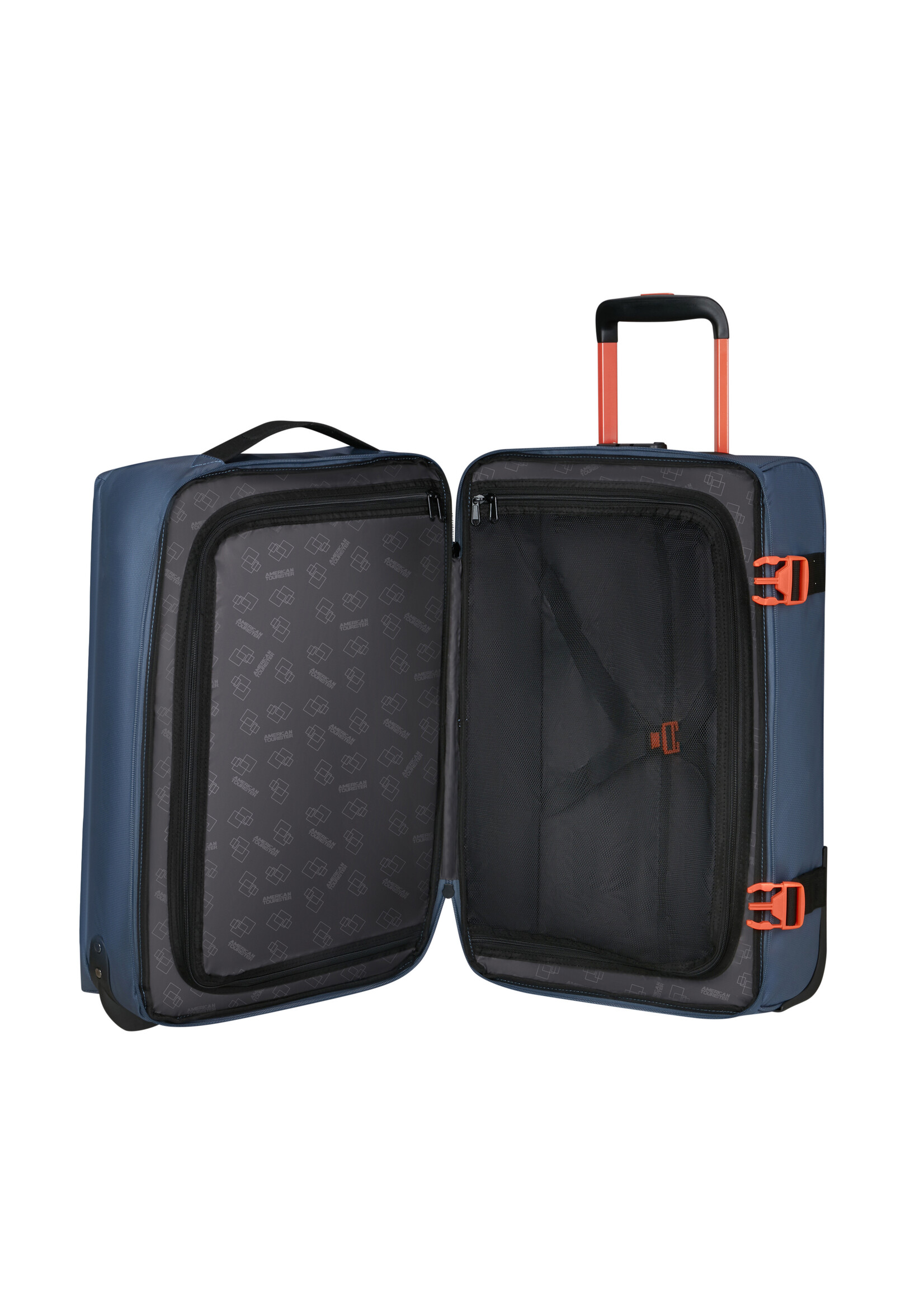 AMERICAN TOURISTER URBAN TRACK DUFFLE WHEELS S COATED NAVY/ORANGE