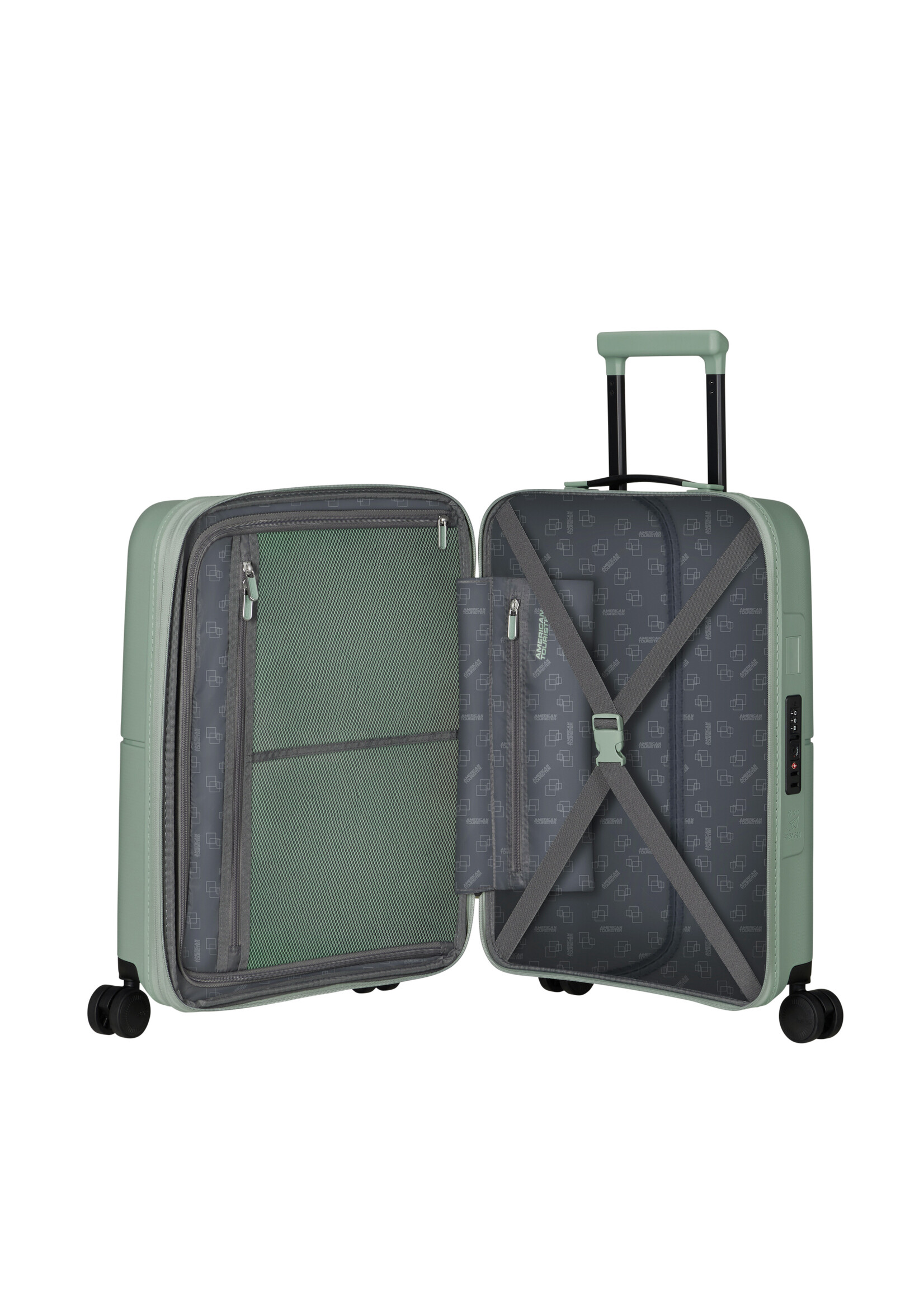 AMERICAN TOURISTER DASHPOP SPINNER 55 EXP ICEBERG GREEN