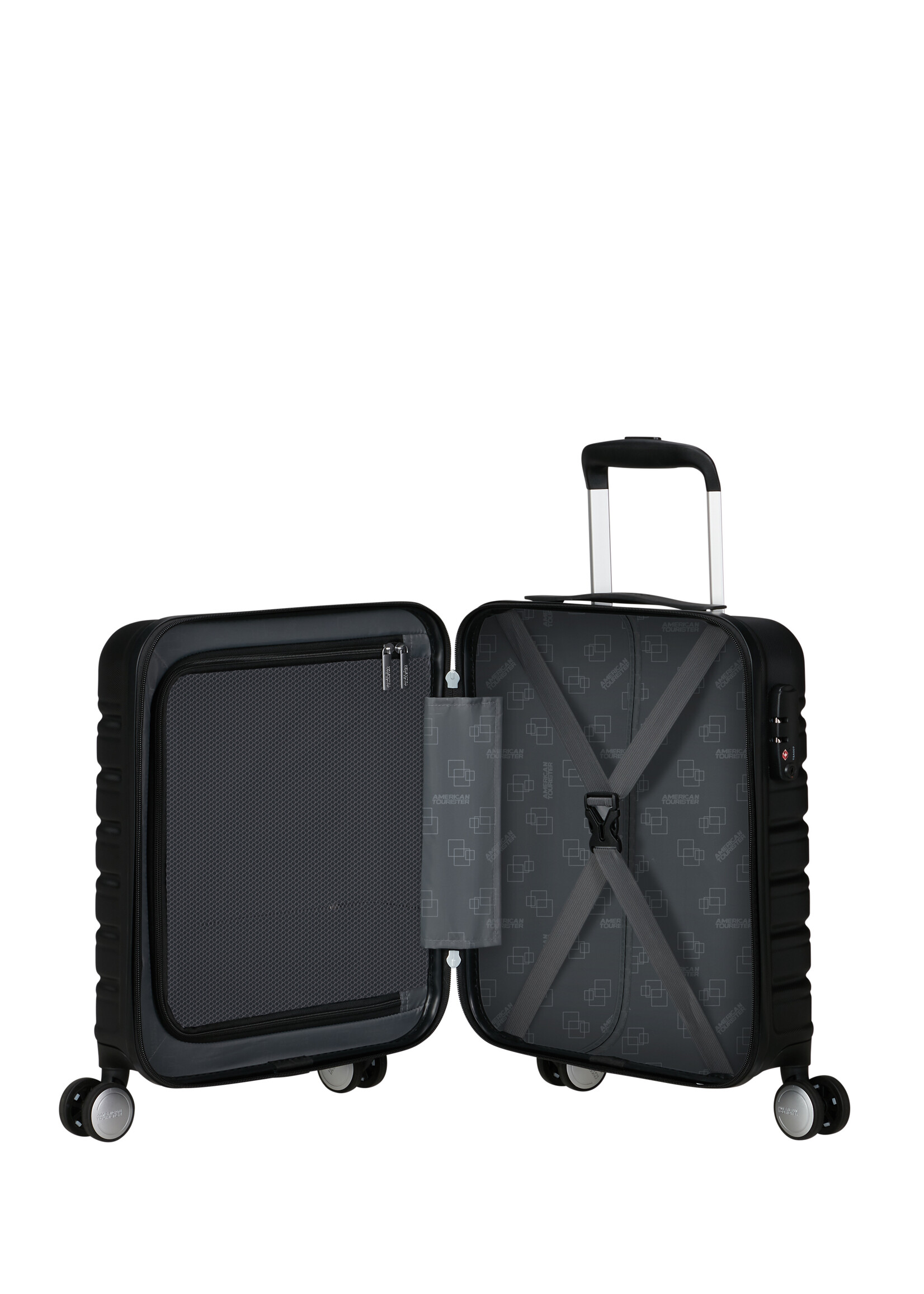 AMERICAN TOURISTER FLASHLINE SPINNER UNDERSEATER SHADOW BLACK