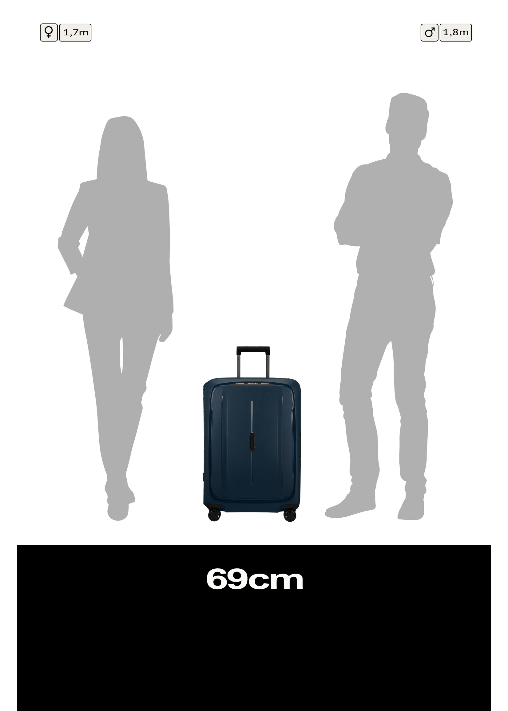 SAMSONITE ESSENS SPINNER 69 MIDNIGHT BLUE