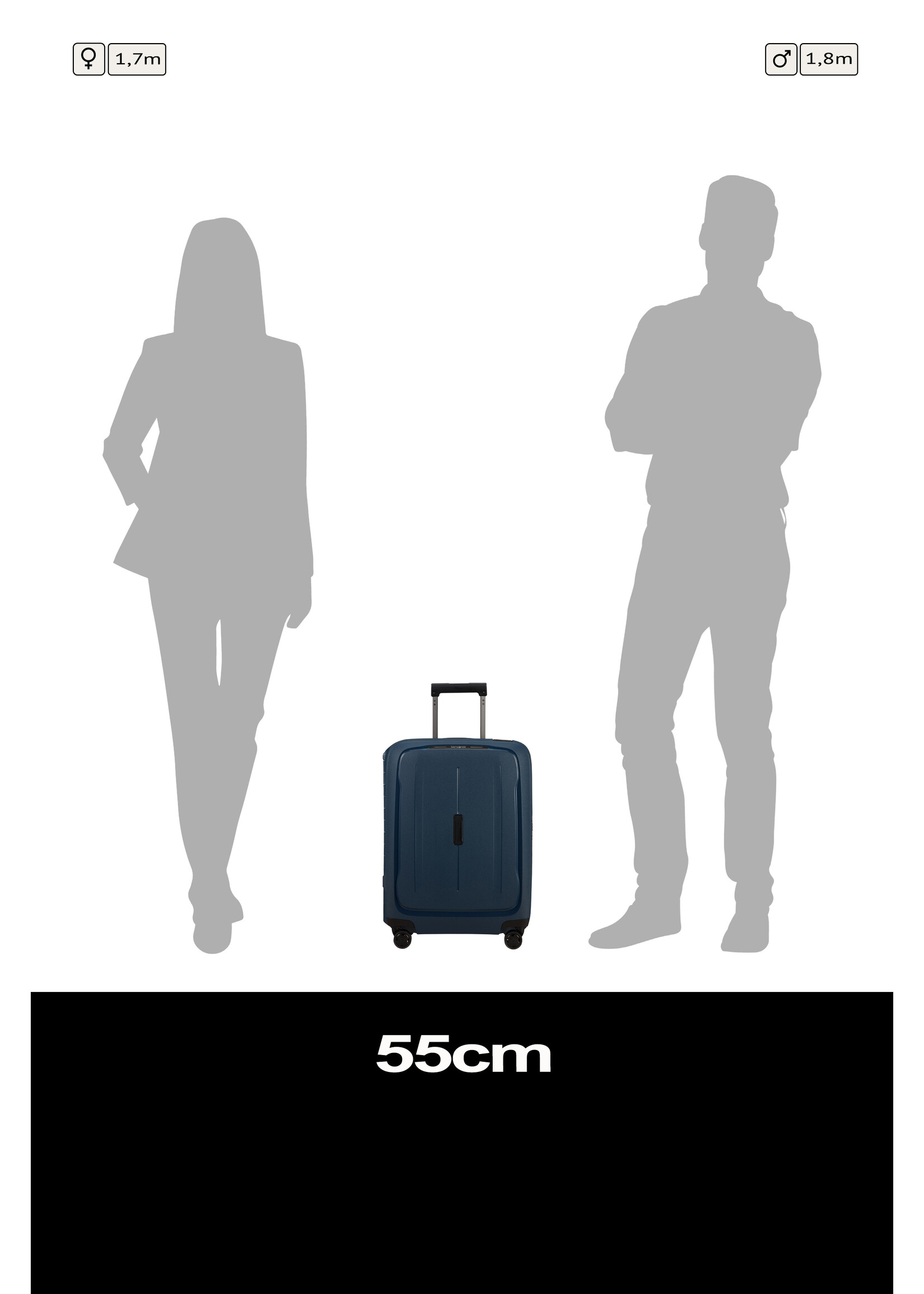 SAMSONITE ESSENS SPINNER 55 MIDNIGHT BLUE