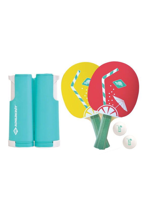 Tafeltennisset Spin Tropical (Net + 2bats + Ballen)