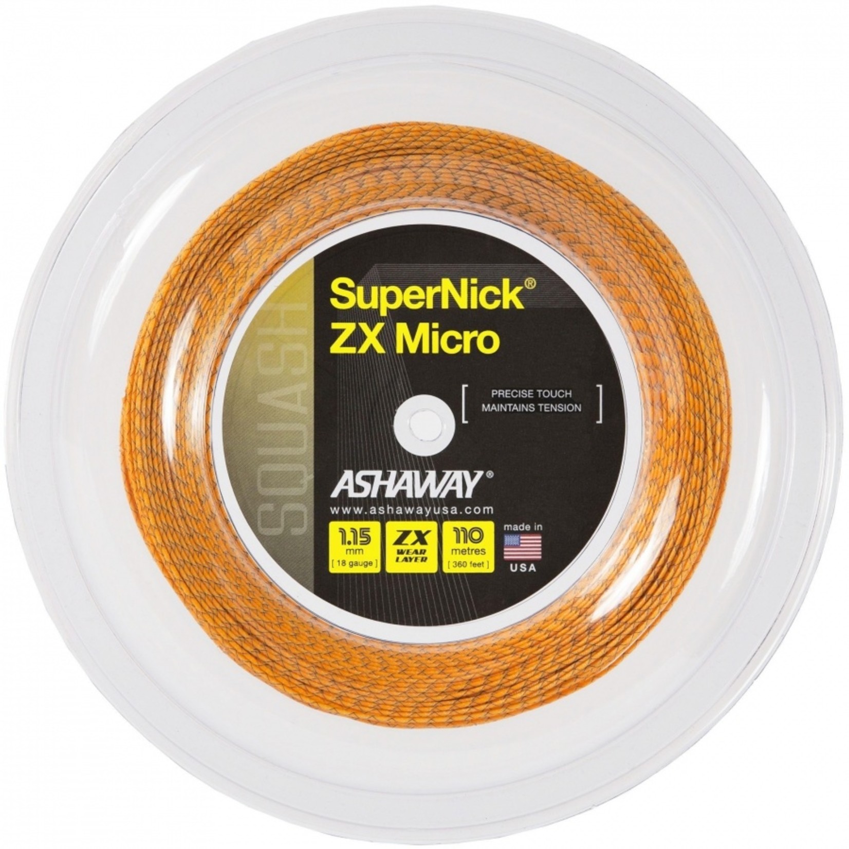 Ashaway SuperNick ZX Micro squash 1,15MM orange SPIRAL