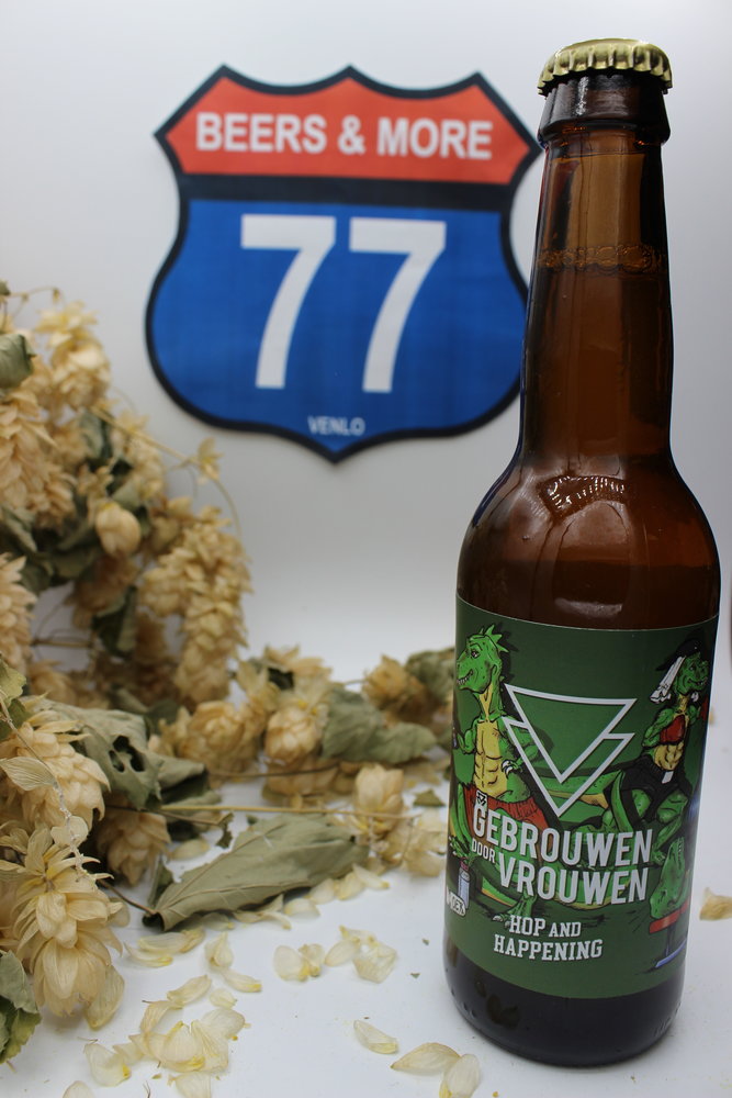 Gebrouwen door Vrouwen Gebrouwen door Vrouwen Hop and Happening Ale Fles 33 cl  4,50% Gebrouwen door Vrouwen Gebrouwen door Vrouwen Hop and Happening Ale Fles 33 cl  4,50%