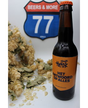 Brouwerij Stoute Henk Brouwerij Stoute Henk Het Antwoord Op Alles Stout Fles 33 cl 6,10% Brouwerij Stoute Henk Brouwerij Stoute Henk Het Antwoord Op Alles Stout Fles 33 cl 6,10%