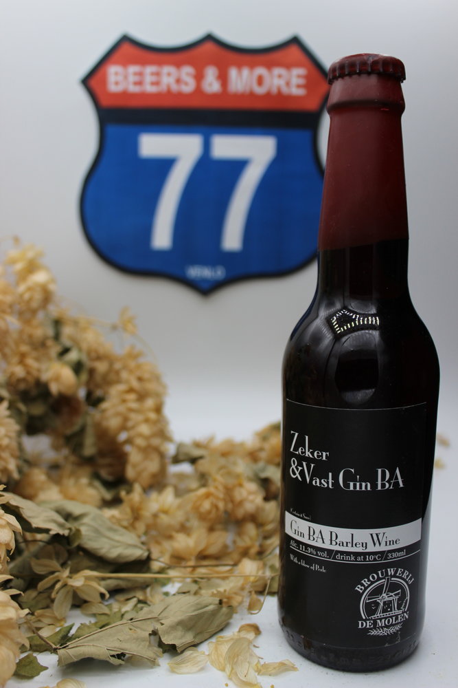 De Molen De Molen Zeker & Vast Gin BA Barley Wine Fles 33 cl  13,90%