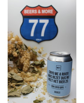 Rott. Brouwers Rott. CRYO ME A RIVER WAS BEZET DUS NU HEET HET BIER ZO Quadrupel IPA Blik 33 cl 12,50% Rott. Brouwers Rott. CRYO ME A RIVER WAS BEZET DUS NU HEET HET BIER ZO Quadrupel IPA Blik 33 cl 12,50%