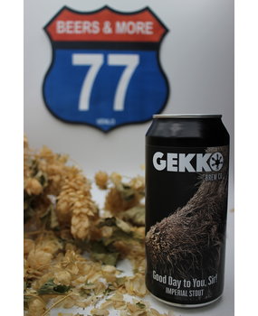 Gekko Brewing Company Gekko Good Day To You, Sir! Imperial Stout Blik 44 cl  9,50% Gekko Brewing Company Gekko Good Day To You, Sir! Imperial Stout Blik 44 cl  9,50%