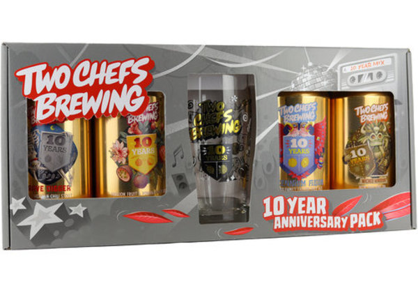 Two Chefs Brewing Two Chefs Brewing Geschenkverpakking 10 Years Anniversary Pack Blik 4x33 cl
