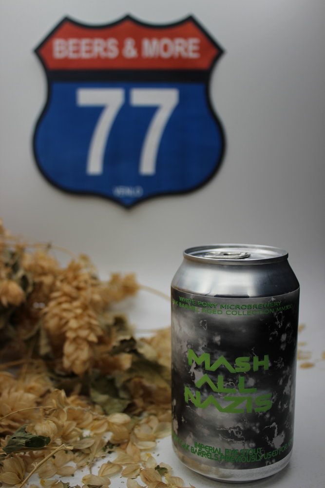 White Pony Brewery White Pony Brewery Mash All Nazis Stout Blik 33 cl 12,50%