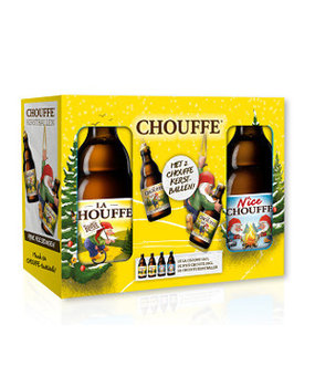 Brasserie D'ACHOUFFE Brasserie D'Achouffe  Chouffe & Kerstballenpakket Blond Fles 33 cl Brasserie D'ACHOUFFE Brasserie D'Achouffe  Chouffe & Kerstballenpakket Blond Fles 33 cl
