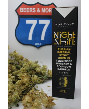 Horizont Horizont Night Shift Russian Imperial Stout 2021 BA Blik 33 cl 13.00% Horizont Horizont Night Shift Russian Imperial Stout 2021 BA Blik 33 cl 13.00%