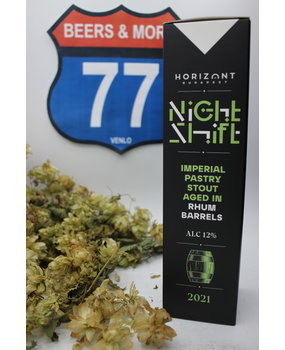 Horizont Horizont Night Shift Imperial Pastry Stout 2021 BA Blik 33 cl 12.00% Horizont Horizont Night Shift Imperial Pastry Stout 2021 BA Blik 33 cl 12.00%
