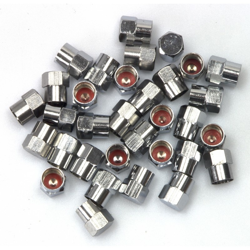 Chromen Ventieldopjes Type-GT (100 stuks)