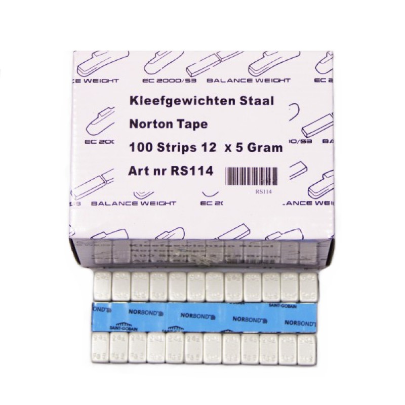 100st Kleefgewicht 12x5gr EU tape grijze coating