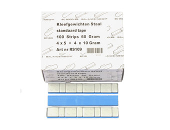 Kleefgewicht Zilver 4x5 gr + 4x10 gr (100st)