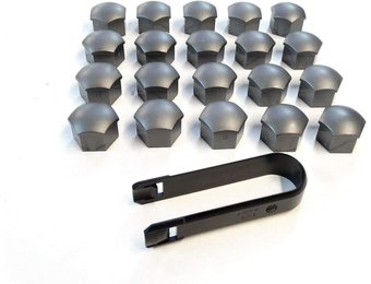 Wielbout en wielmoer kappen Antraciet (20st)