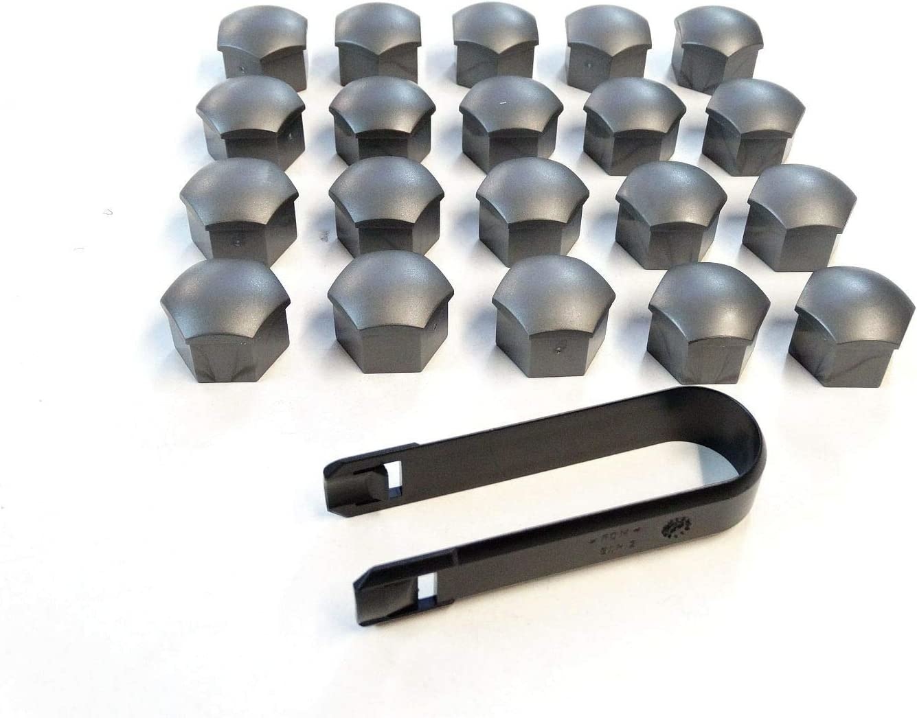 Wielbout en wielmoer kappen Antraciet (20 stuks)