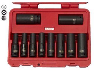 AOK Krachtdoppenset Lang 1/2" 10-delig