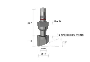 Truckventiel TPMS Alcoa L=50,5 Ø17 40MS 1394