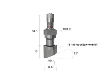 Truckventiel TPMS Alcoa L=50,5 Ø17 40MS 1394