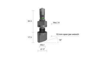 Truckventiel TPMS Alcoa Recht M6 L=52 Ø17 1311