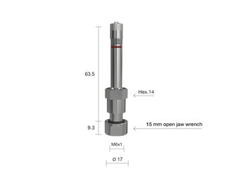 Truckventiel TPMS Recht Alcoa M6 L=72,8 Ø17 1395