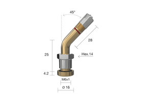 Truckventiel TPMS Alcoa L=57 Ø16 45° 1392.1