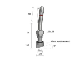 Truckventiel TPMS Alcoa L=79mm Ø17 7° 1393