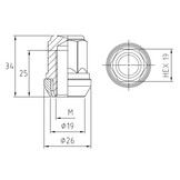 Schuifmoeren 12 x 1,25 x 34 N975