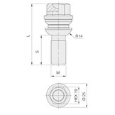 Wielbouten 14 x 1,50 x 42 KOP19 + Ring Bol (R14) Zwart B653B