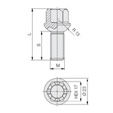 Wielbouten 12 x 1,50 x 25 KOP17 Bol (R13) Open Kop Zwart B875B