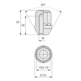 Wielmoeren 12 x 1,50 x 34 KOP19 Zwart N401BF