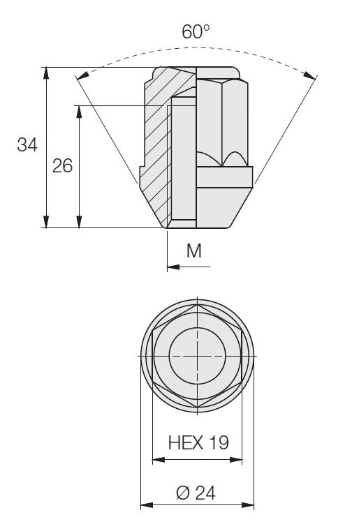Wielmoeren 12 x 1,50 x 34 KOP19 Zwart N401BF