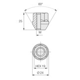 Wielmoeren 12 x 1,50 x 25 KOP19 Zwart N176B