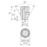 Wielmoeren 1/2UNF x 34 KOP19 (met 6mm schacht) N432
