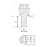 Wielbouten 14 x 1,50 x 48 KOP19 Bol (R14) + Ring B655