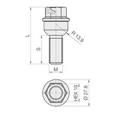 Wielbouten 14 x 1,50 x 30 KOP19 Bol (R14) + Ring Zwart Porsche B1250B