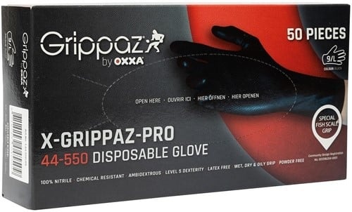 OXXA X-Grippaz Pro Handschoenen Zwart (50st) - Maat 8 (M) / 9 (L) / 10 (XL) / 11 (XXL)