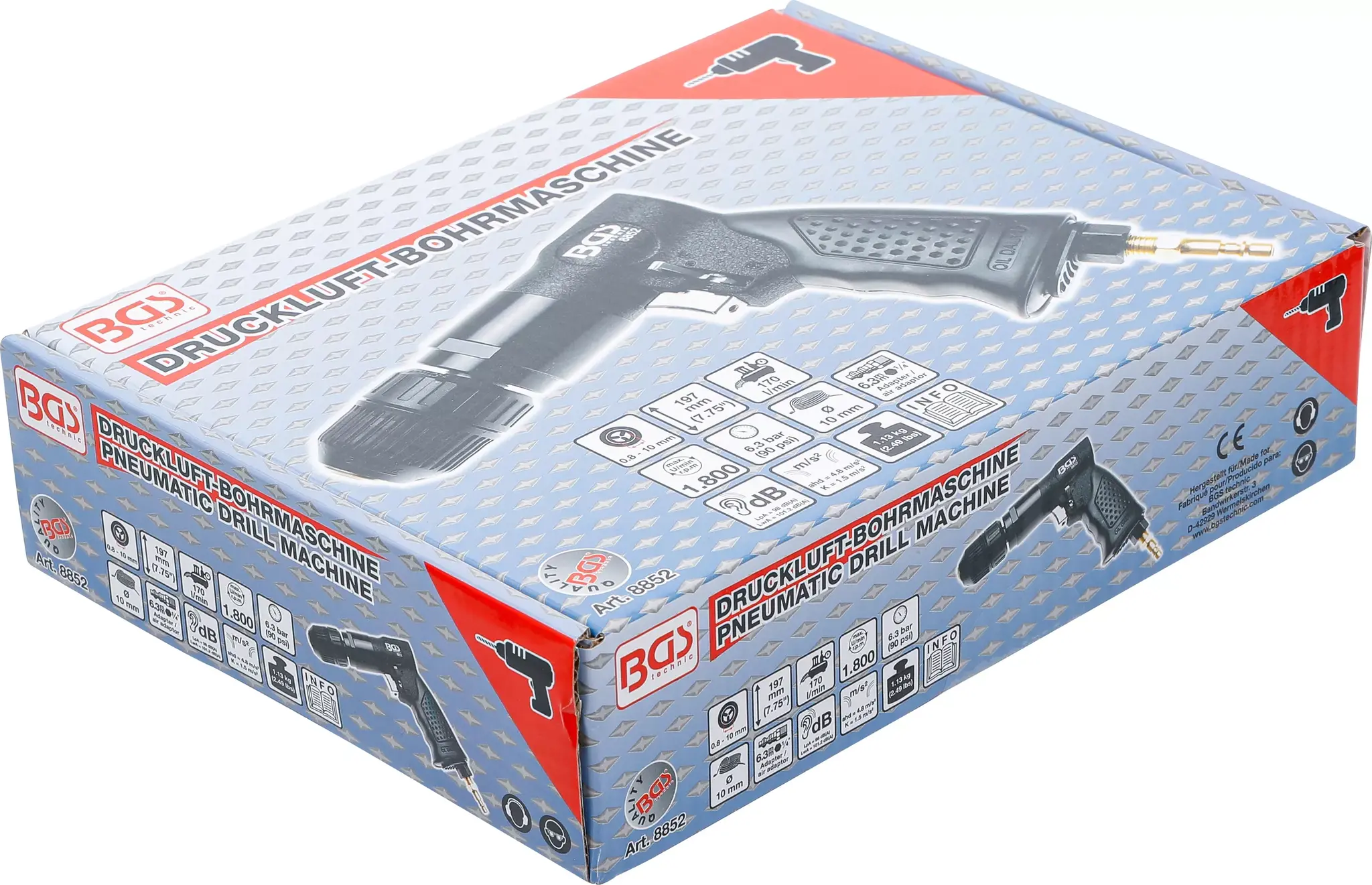 BGS Lucht Boormachine met 10mm Snelspan Boorhouder